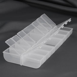 Цена за 2 шт. Органайзер для бисера, 14 отделений, 25 × 10,5 × 2,75 см, цвет прозрачный