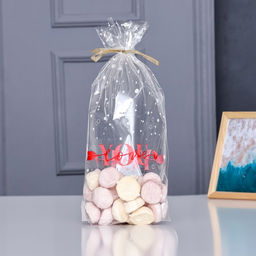 Цена за 50 шт. Пакет фасовочный БОПП, с донной складкой, Я люблю тебя, для сладостей и подарков, 20?35 см