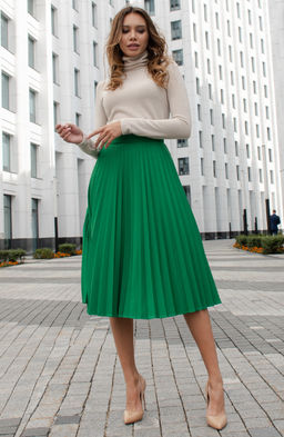 Юбка-гофре сочный зеленый