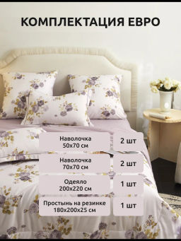 Одеяло MENCY Двухстороннее с простыней на резинке и наволочками ODMENDR007  фото 3