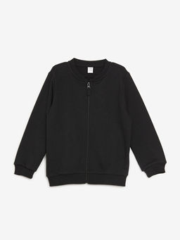 Bisiklet Yaka Uzun Kollu Basic Erkek ?ocuk Fermuarl? Sweatshirt