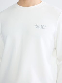 Bisiklet Yaka Nak??l? Erkek Sweatshirt