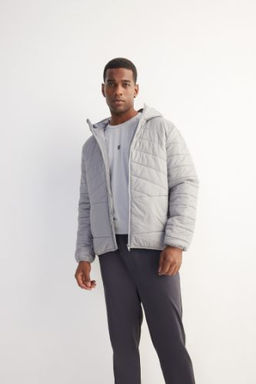 DeFactoFit Su Itici Regular Fit Kapusonlu Fermuarl? Dokuma Mont
