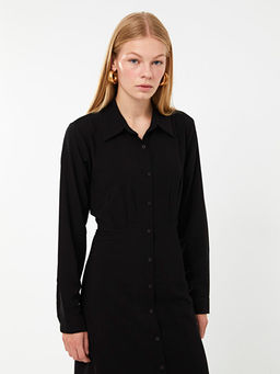 D?z Uzun Kollu Kad?n G?mlek Elbise