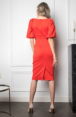 Платье футляр алый кадмий - Donna saggia фото 3