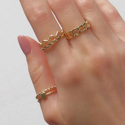 Кольцо набор 5 штук Идеальные пальчики геометрия, цвет белый в золоте - Queen fair фото 2