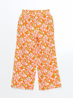 Beli Lastikli ?i?ekli K?z ?ocuk Pantolon