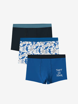 Bask?l? Erkek ?ocuk Boxer 3l?
