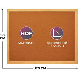 Доска информационная Attache Economy 90х120 ХДФ, деревян. рама