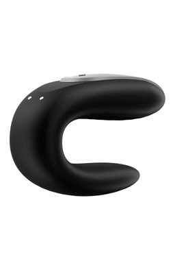 Стимулятор для пар Satisfyer Double Love Connect App с пультом ДУ, силикон, чёрный, 9 см