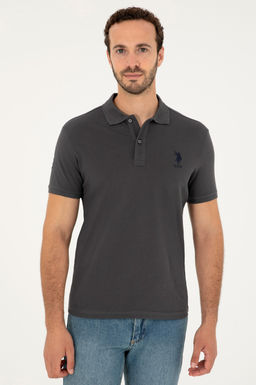 U. S. Polo Assn / Мужская базовая футболка антрацитового цвета - U.s. polo assn фото 3