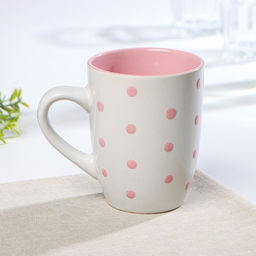 Кружка керамическая Доляна Горох, 340 мл, цвет розовый  фото 2