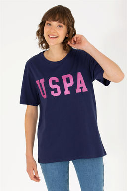 Женская базовая футболка темно-синего цвета с круглым вырезом Неожиданная скидка в корзине - U.s. polo assn фото 2