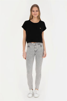 Женская черная футболка с круглым вырезом - U.s. polo assn фото 4