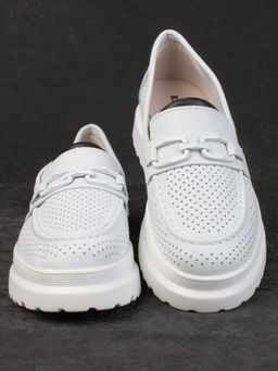 03-PDD190-2 WHITE Полуботинки женские (натуральная кожа) - Фабричный китай фото 9