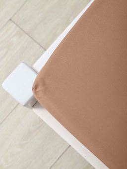 Простыня на резинке из поплина гладкокрашеного - Горький шоколад 160х200х25