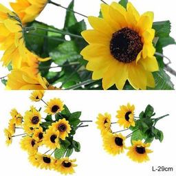 Цветок искусственный Подсолнух букет 29 см / WH-1 /уп 2/400/1200/ - Галеонтрейд фото 2