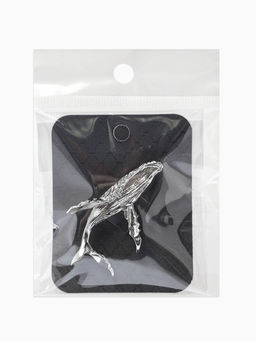 Брошь «Кит» морской, цвет серебро