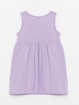 Bisiklet Yaka Bask?l? K?z ?ocuk Elbise