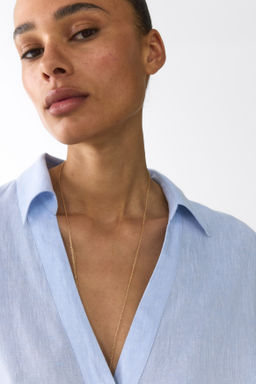 Camisa en mezcla de lino - H&m фото 4