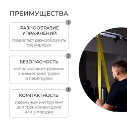 Эспандер ленточный многофункциональный ONLYTOP, 208х0,6х0,45 см, 1-10 кг, цвет жёлтый