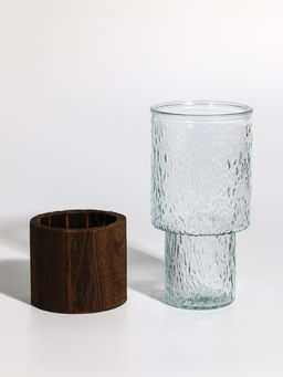 Ваза «Лесли», размытость, 20×10 см, стекло, прозрачная