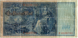 Банкнота 100 марок 1910 года Германия