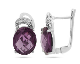 Серьги из серебра синт.александрит, Техас