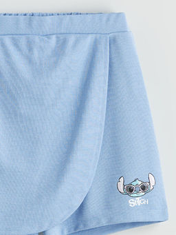 Stitch Bask?l? K?z ?ocuk ?ort Etek