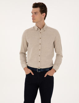 Bej Slim Fit Uzun Kollu G_mlek - Pierre cardin фото 3