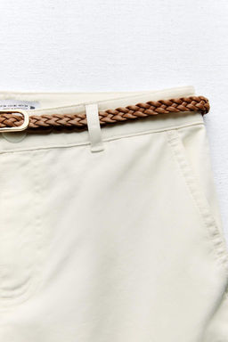 CHINO TROUSERS WITH BRAIDED BELT - Zara фото 14