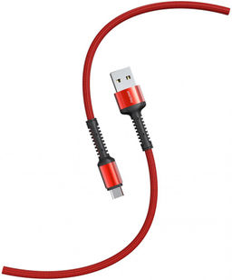 Кабель microUSB - USB, 1 м, "S26", В КОРОБКЕ (iK-12-S26r) "Smartbuy", красный, 3А