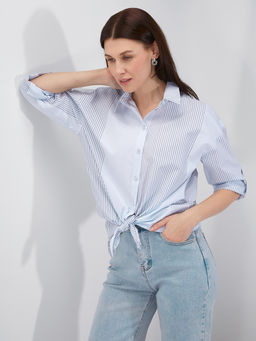 Рубашка полоса OD-918-1 серо-голубая - Tantino фото 21