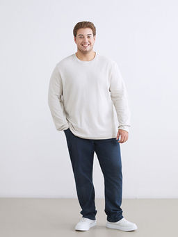 B?y?k Beden Bisiklet Yaka Erkek Sweatshirt