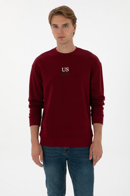 Erkek Bordo Basic Sweatshirt