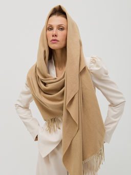 в составе ШЕРСТЬ Большой, мягкий, теплый двусторонний палантин с принтом - Tantino фото 7