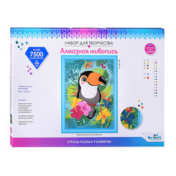 Разноразмерная мозаика на подрамнике. Тропическое настроение. 30x40 см.