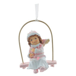 Изделие декоративное подвесное "Девочка на качелях", L5 W4 H8 см, 2в.
