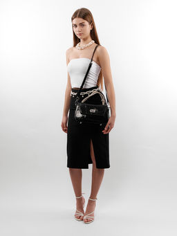 LACCOMA сумка Q6115-черный натуральная кожа полиэстер  фото 8