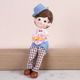 Цена за 2 шт. Фигурка Мальчик/Девочка висячие ножки 2 штуки набор 20 см / 9933 /уп 60/ - ГалеонТрейд фото 3