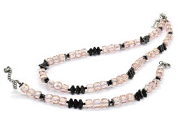 Чокер и браслет из циркона кубик граненый 6*6мм, цвет синий, 40см, 17см - Радуга камня фото 18