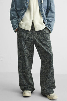 ANIMAL PRINT RELAXED FIT TROUSERS - Zara фото 5