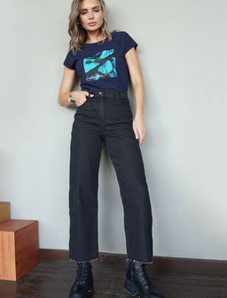 Джинсы-кюлоты из денима с эластаном