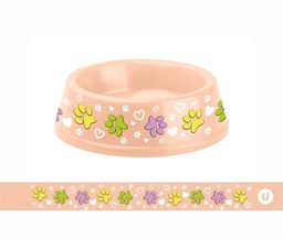 Цена за 3 шт. Миска пластиковая "МОЙ БРО - Лапки царапки!, цвет бежевый , 21*6,5см (логотип на миске) 700мл