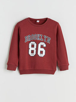 Yaz? Bask?l? Erkek ?ocuk Sweatshirt