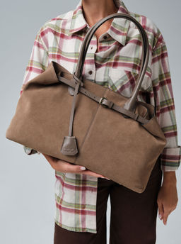 Замшевая сумка Daniela DBR 31375 серо-коричневый фото 5