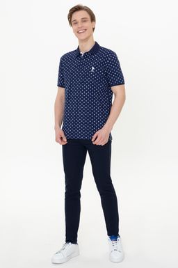 U. S. Polo Assn Мужская темно-синяя футболка с воротником-поло - U.s. polo assn фото 4