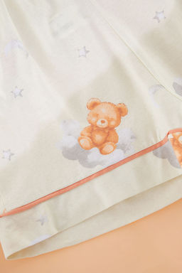 Trendyolmilla Ekru %100 Pamuklu Ay?c?k ve Galaksi Desenli Biyeli Sortlu Orme Pijama Tak?m? THMSS25PT00369 фото 6