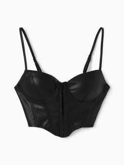 Корсет женский кожаный MIST, размер 46 (L), чёрный