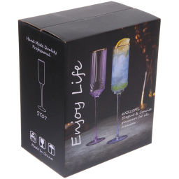 Бокал для шампанского 210мл "Enjoy Life" в наборе 6шт, цвет зеленый